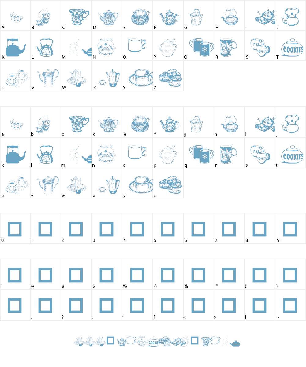 Tea Time I Font Character